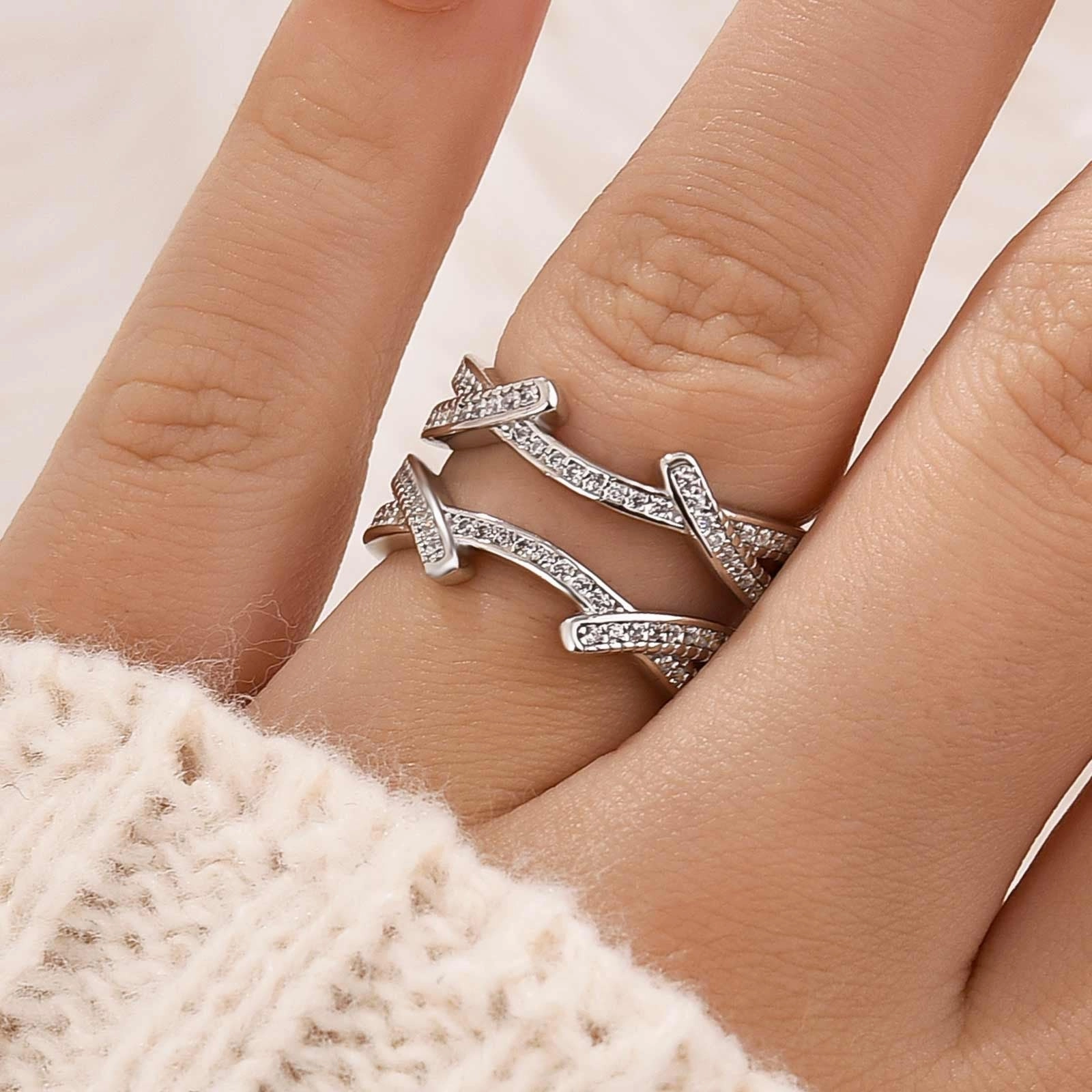 Timeless Shine Pieces Iconic Feel 0.6Ct Insert Wedding Band Engagement Ring Enhancer