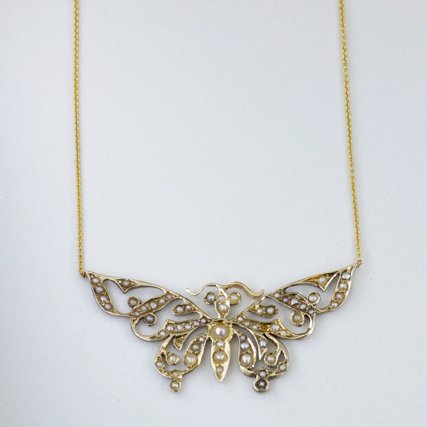 '100 Ways' Pearl Butterfly Necklace | 19.5" | Modern Style Handcrafted Shine
