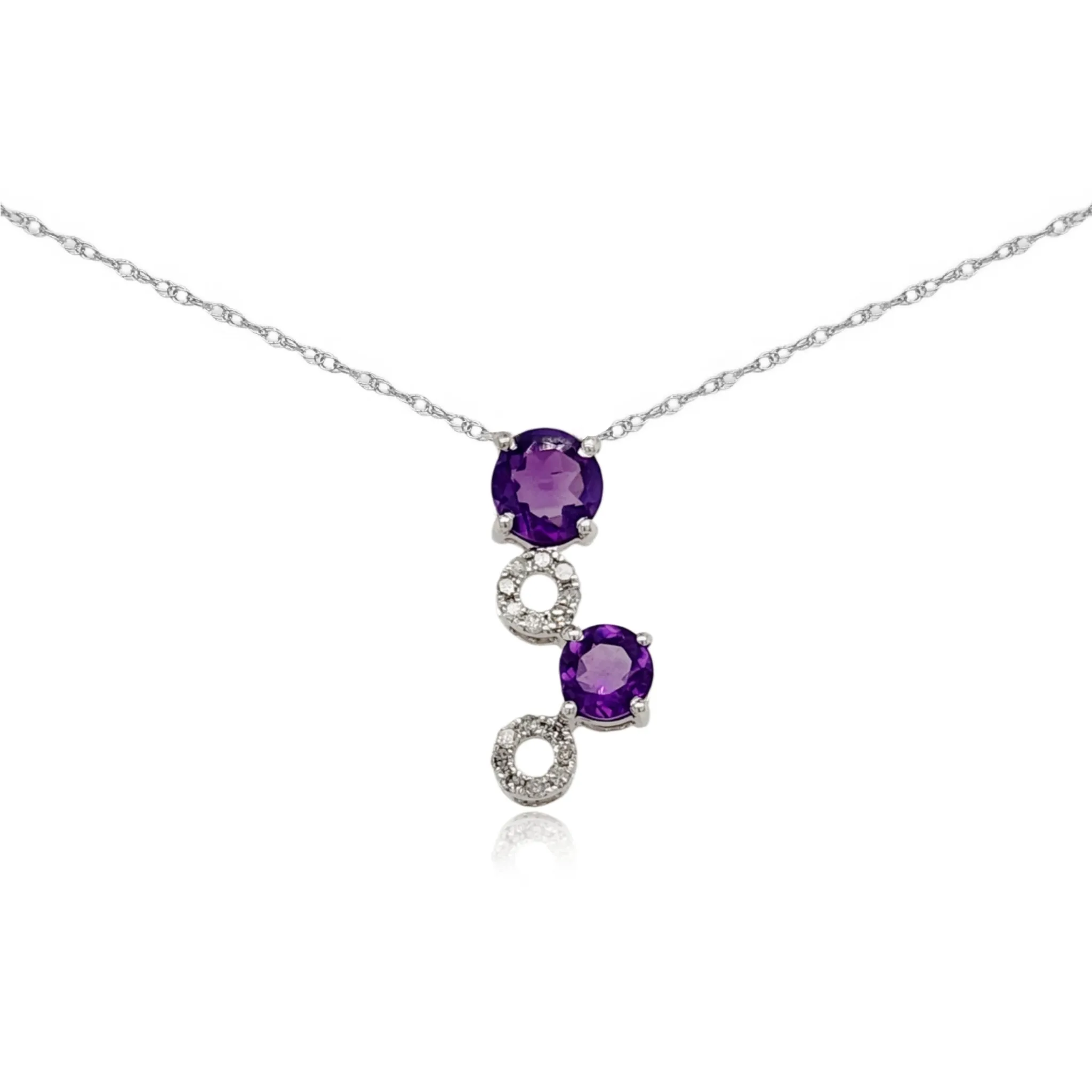 Exclusive Ornament 10K Gold and Stone Circles Pendant Necklace