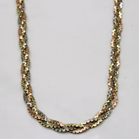 Stylish charm Charming Style 10k Multi Tone Gold Braided Chain | 20" |