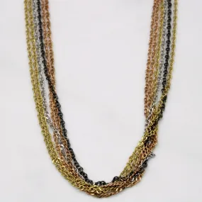 10k Multi Tone Gold Tiered Necklace | 18" | Sophisticated Craft Gift Look