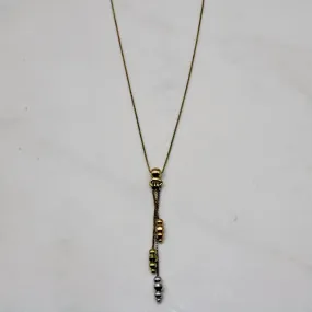 Chic Spark Modern Flair 10k Tri Tone Gold Drop Necklace | 17" |