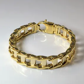 Retro Vibe 10k Two Tone Biker Chain Bracelet | 8" |