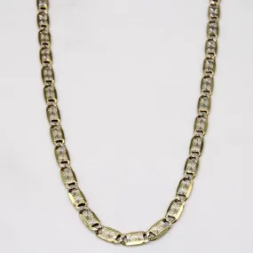 10k Two Tone Gold Anchor Link Chain | 17" | Urban Feature Fashionable Detail