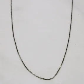 Minimal Look Elegant Craftwork 10k White Gold Box Link Chain | 18" |