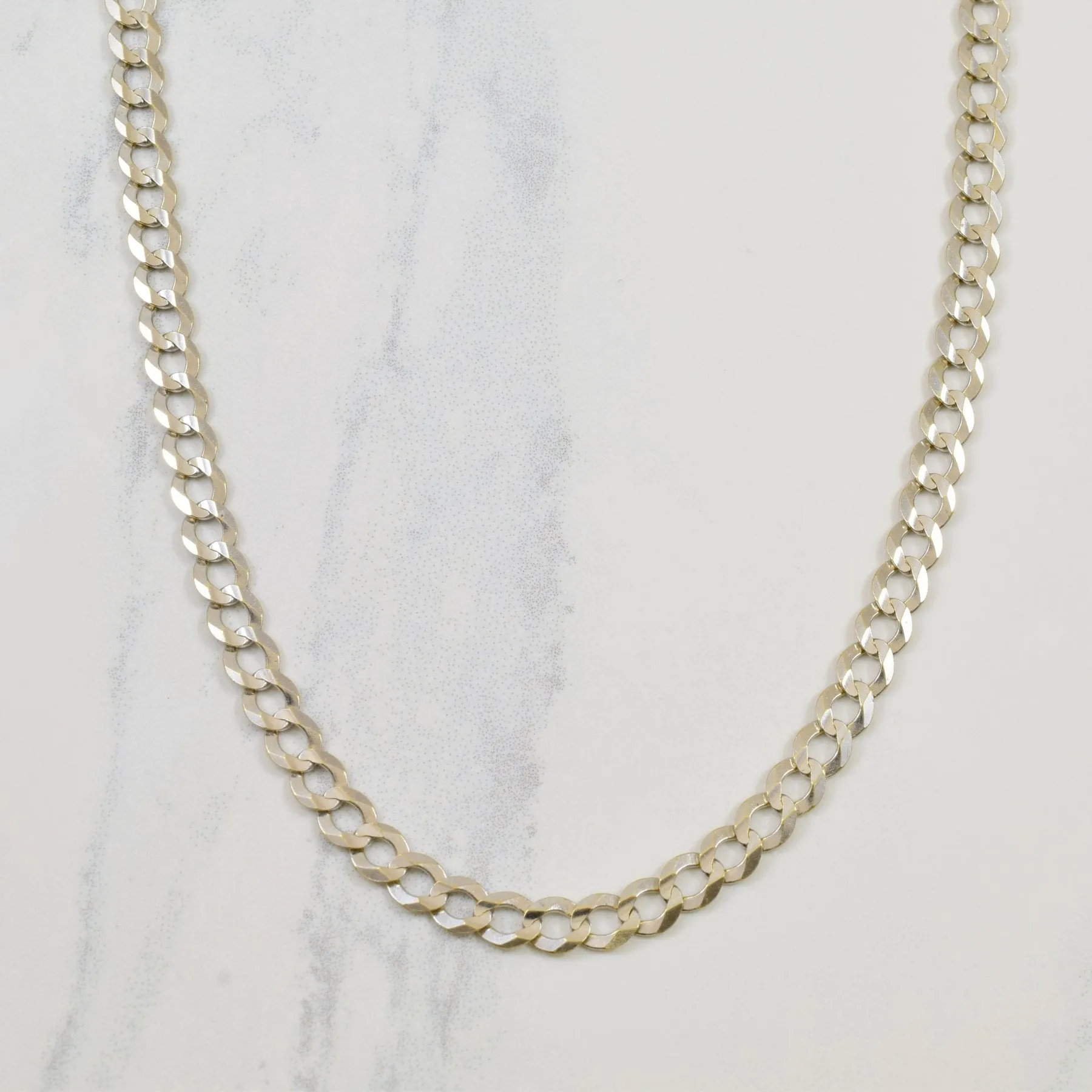 10k White Gold Curb Chain | 22" | Exclusive Accessories Cool Fit