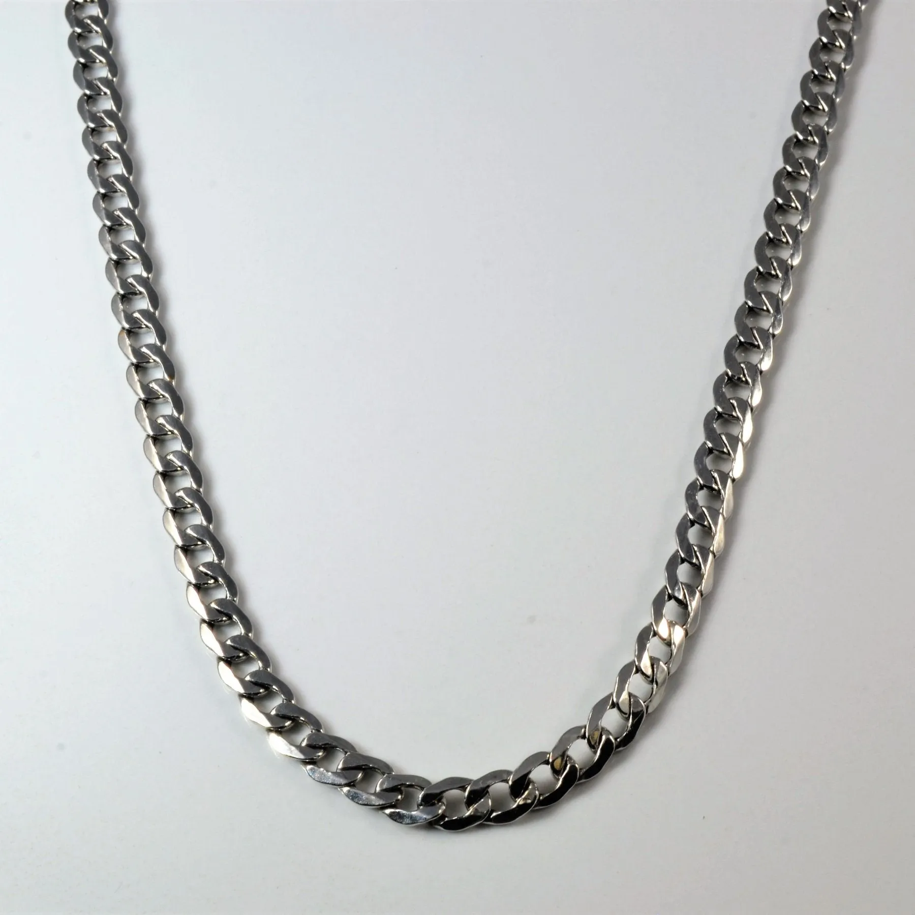 10k White Gold Curb Chain | 24" | Versatile Touch