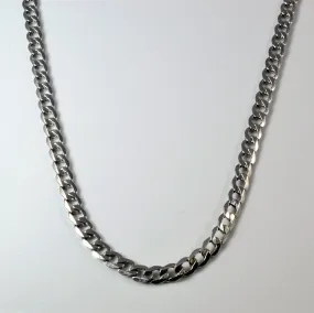 10k White Gold Curb Chain | 24" | Versatile Touch