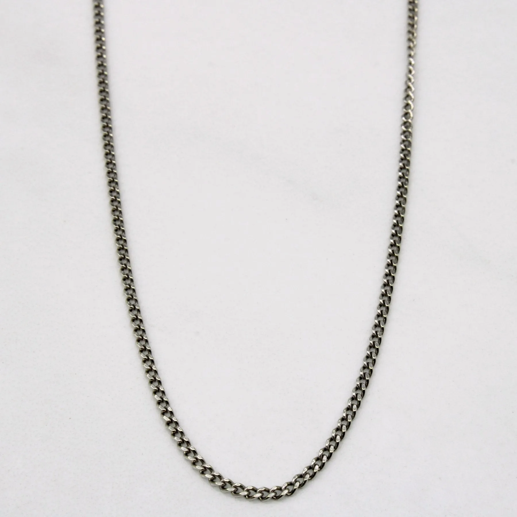 Chic Look Texture Highlight 10k White Gold Curb Link Chain | 23" |