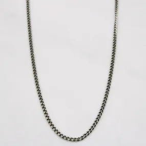 Chic Look Texture Highlight 10k White Gold Curb Link Chain | 23" |