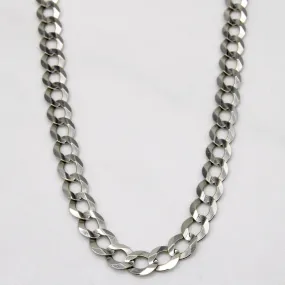 10k White Gold Curb Link Chain | 24" | Artful Edge