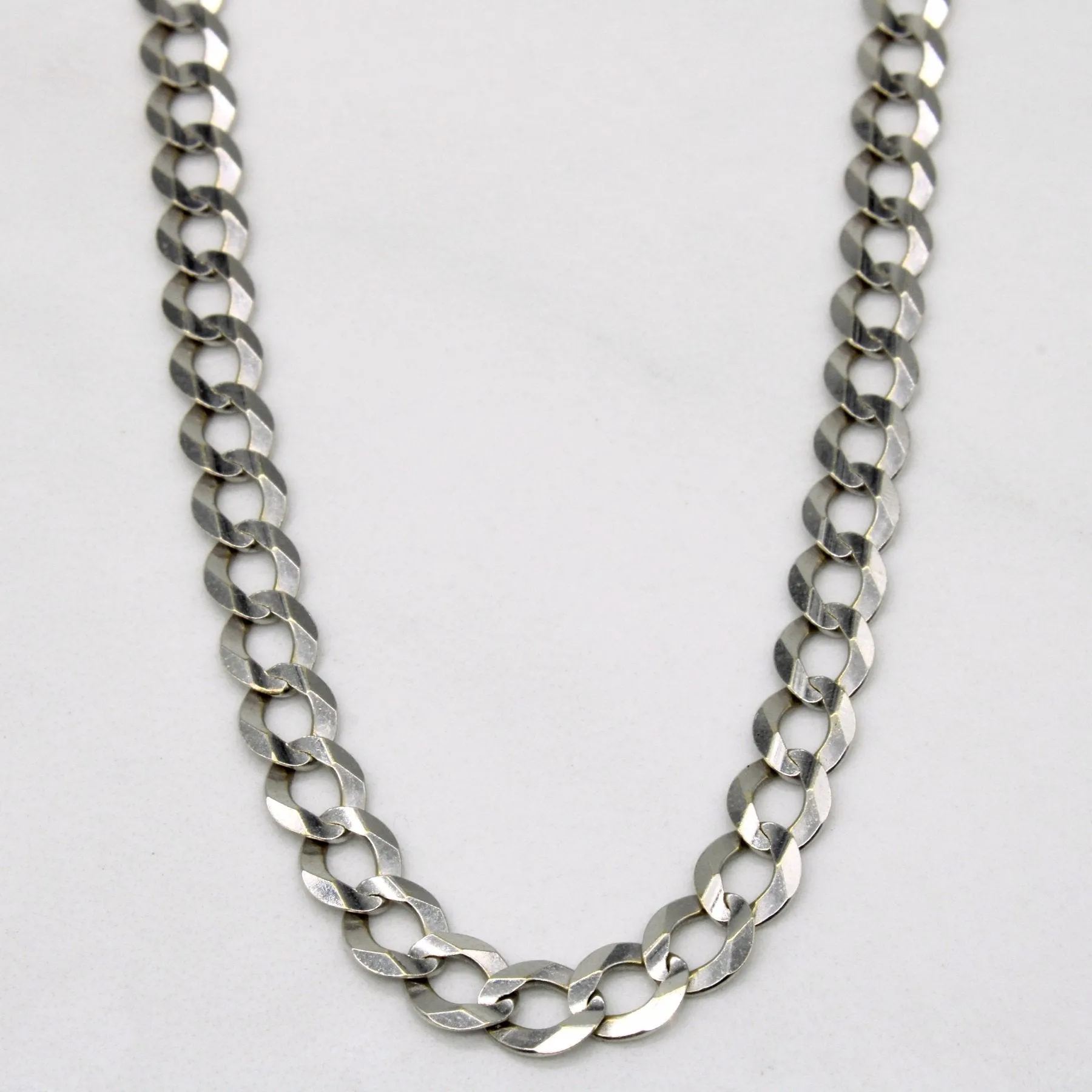 10k White Gold Curb Link Chain | 24" | Artful Edge
