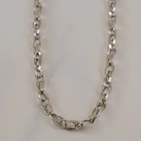 10k White Gold Double Link Chain | 18.25" | Vibrant color