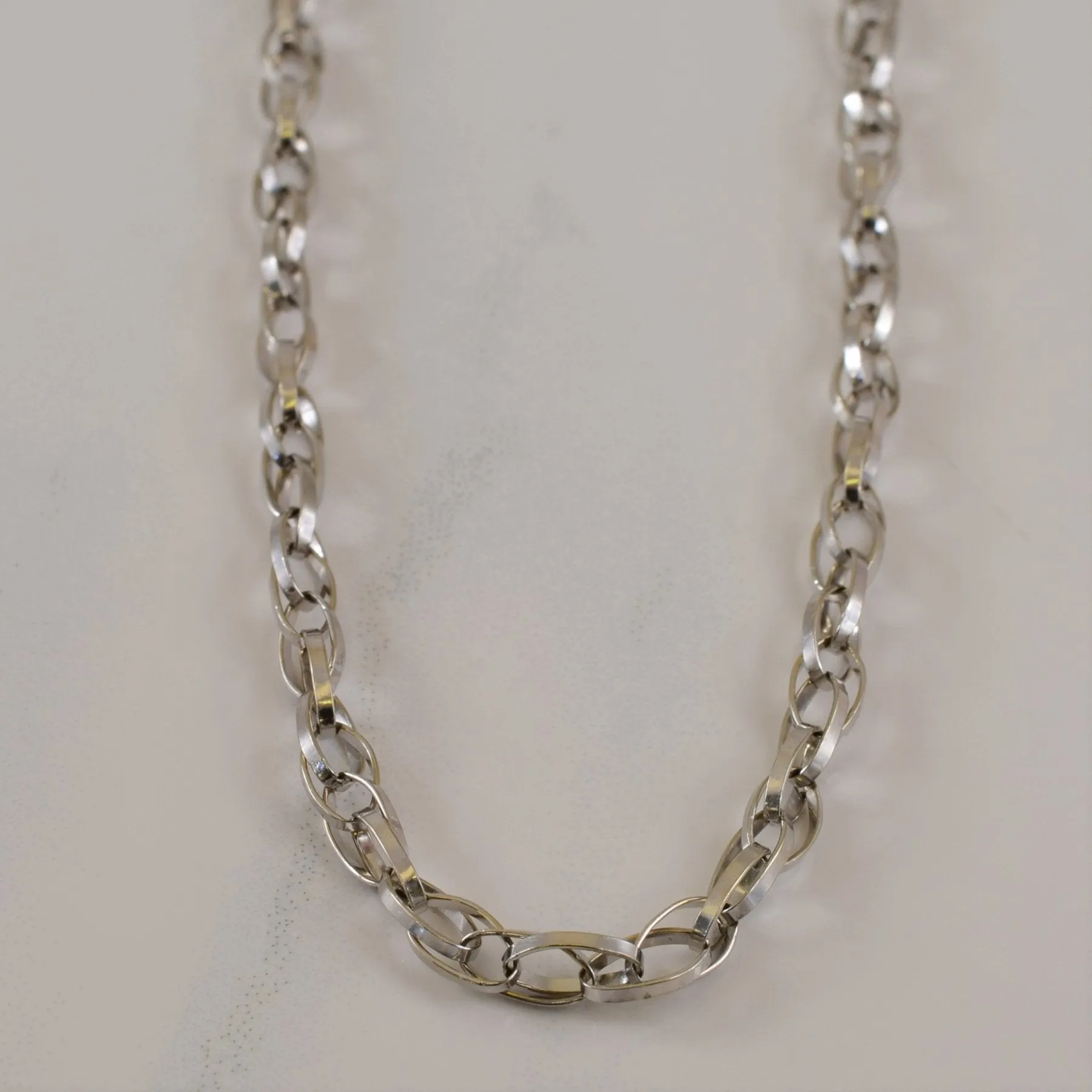 10k White Gold Double Link Chain | 18.25" | Vibrant color