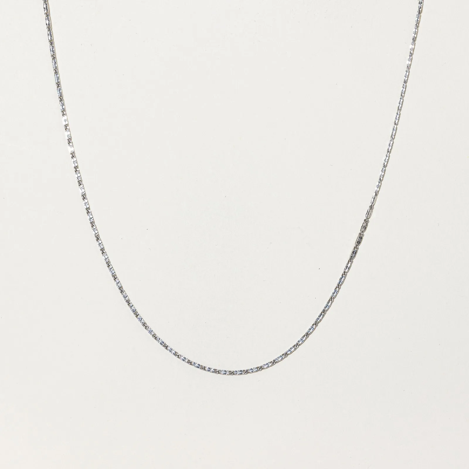 Custom Accessories Vibrant Touch Pieces 10k White Gold Fancy Chain | 18" |