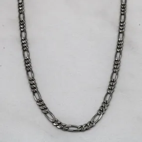 Soft Statement Exclusive Style 10k White Gold Figaro Chain | 20" |