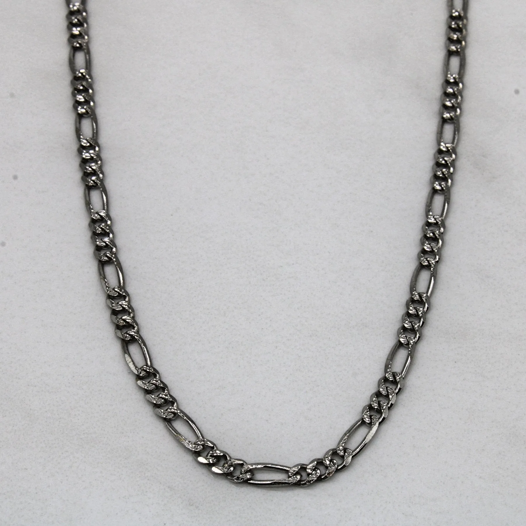 Soft Statement Exclusive Style 10k White Gold Figaro Chain | 20" |