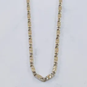 Sleek Design Eye-catching Design 10k White Gold Link & Bar Chain | 23.5" |