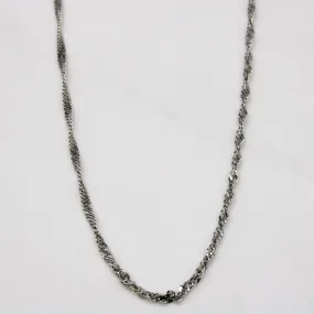 Distinctive Glow Radiant Glow 10k White Gold Rope Chain | 18" |