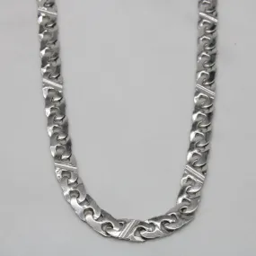 10k White Gold Unique Anchor Chain | 22" | Minimal accessory Shiny Gem