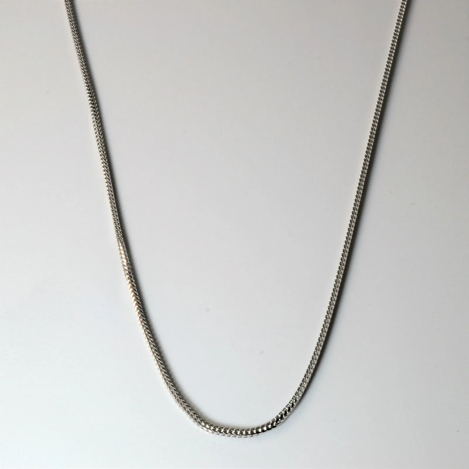 10k White Gold Wheat Chain | 21" | Statement Accent Elegant Detail