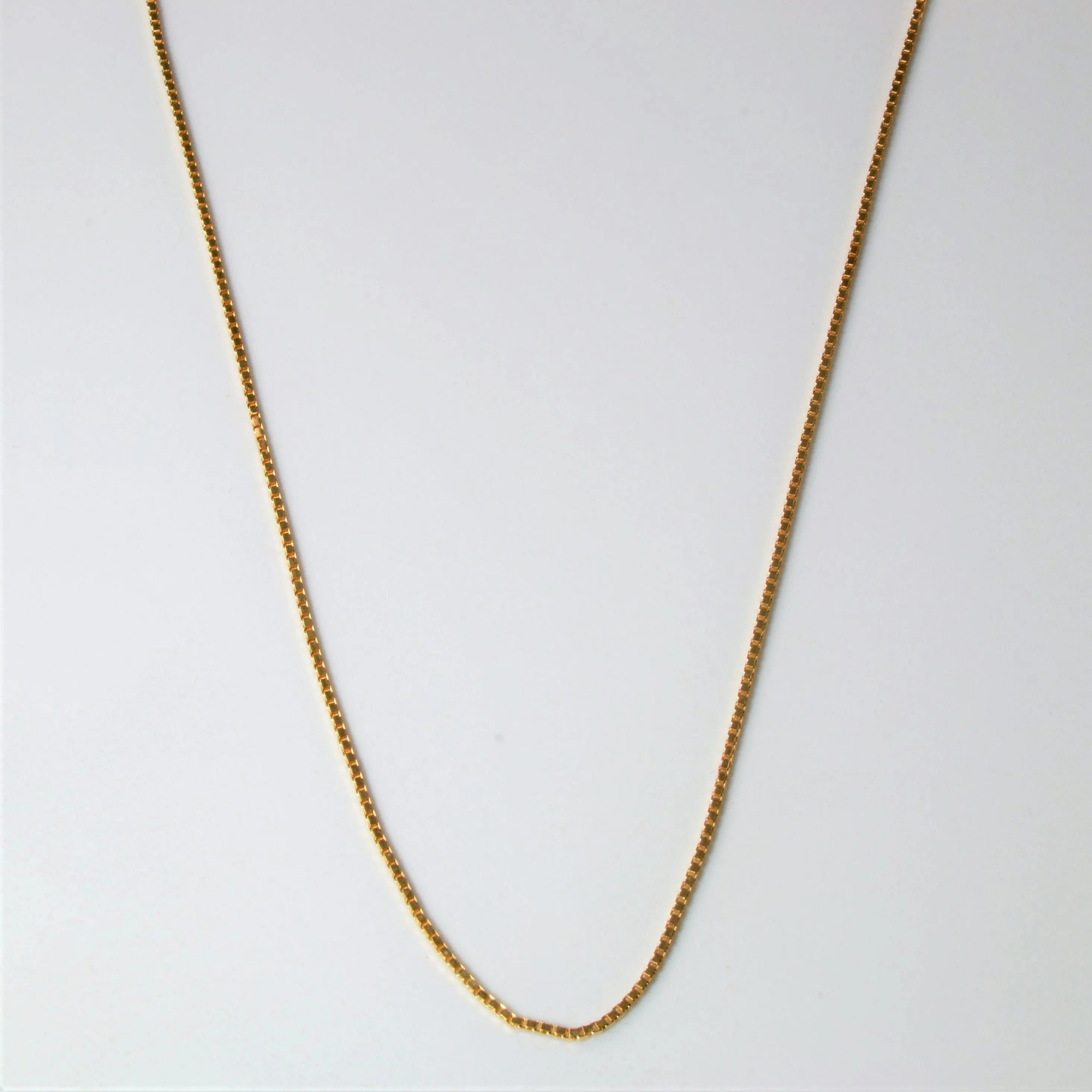 10k Yellow Gold Box Chain | 16" | Ornate Design Vogue Accent