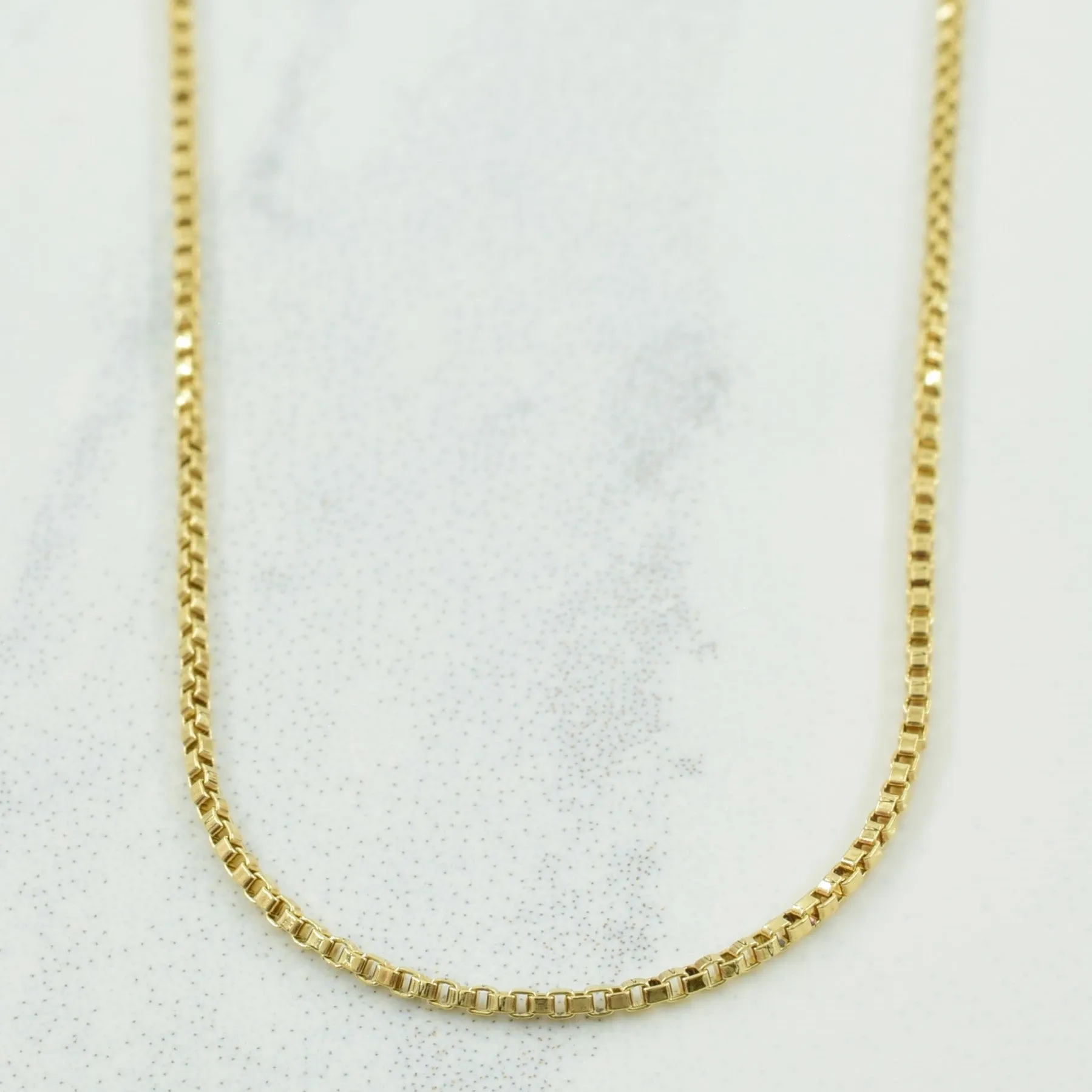Neat Spark Evening Ready 10k Yellow Gold Box Chain | 17.5" |