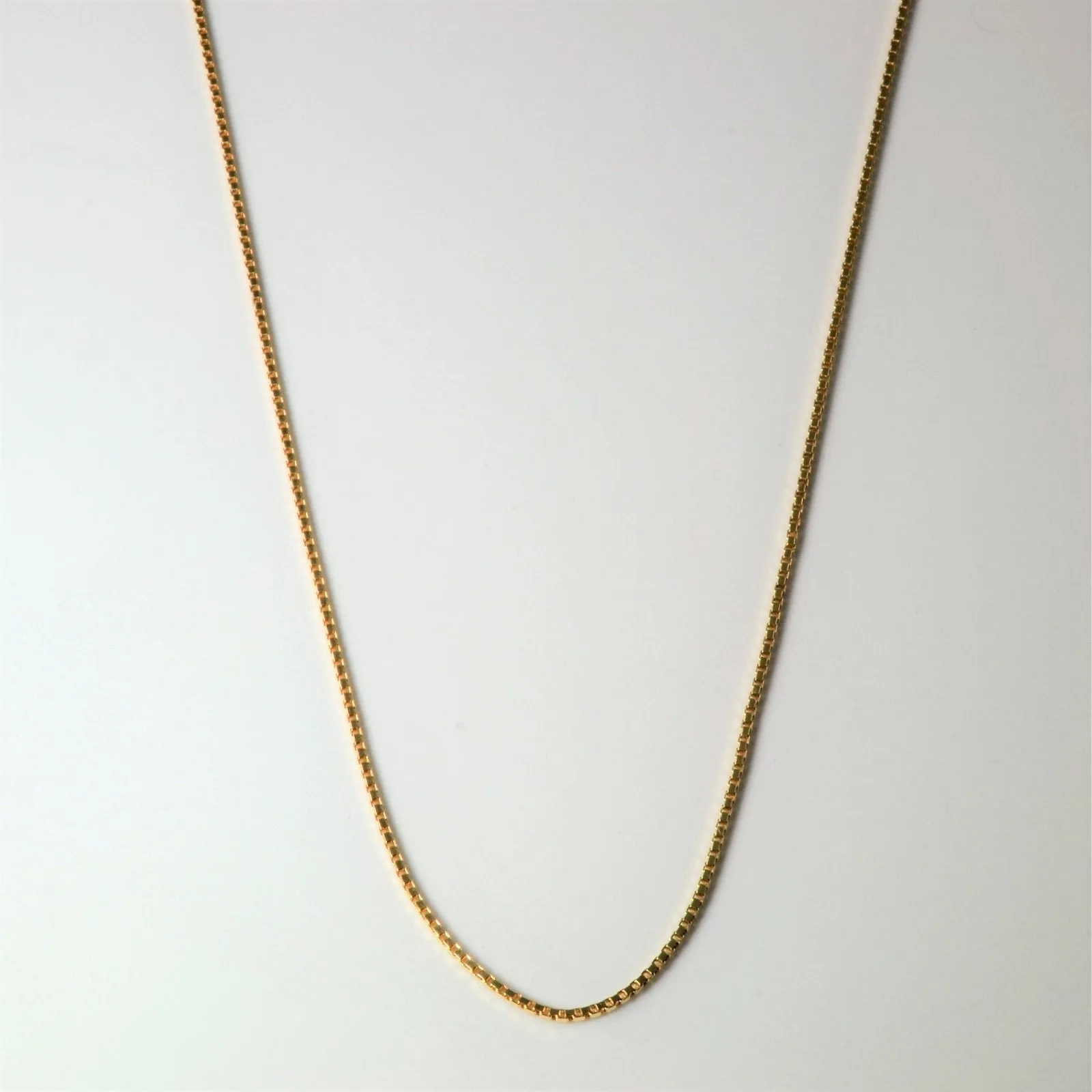 10k Yellow Gold Box Chain | 18" | Polished Charm