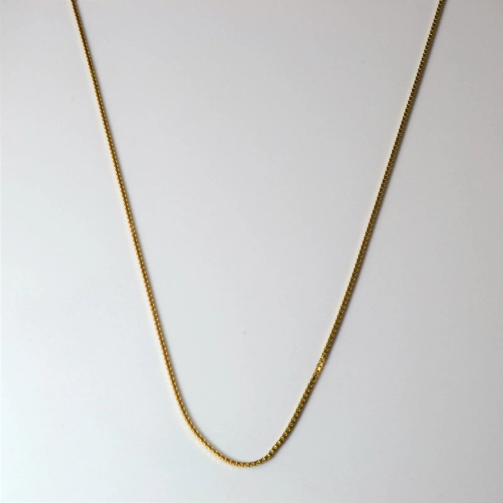 10k Yellow Gold Box Chain | 20"| Sculpted Shape