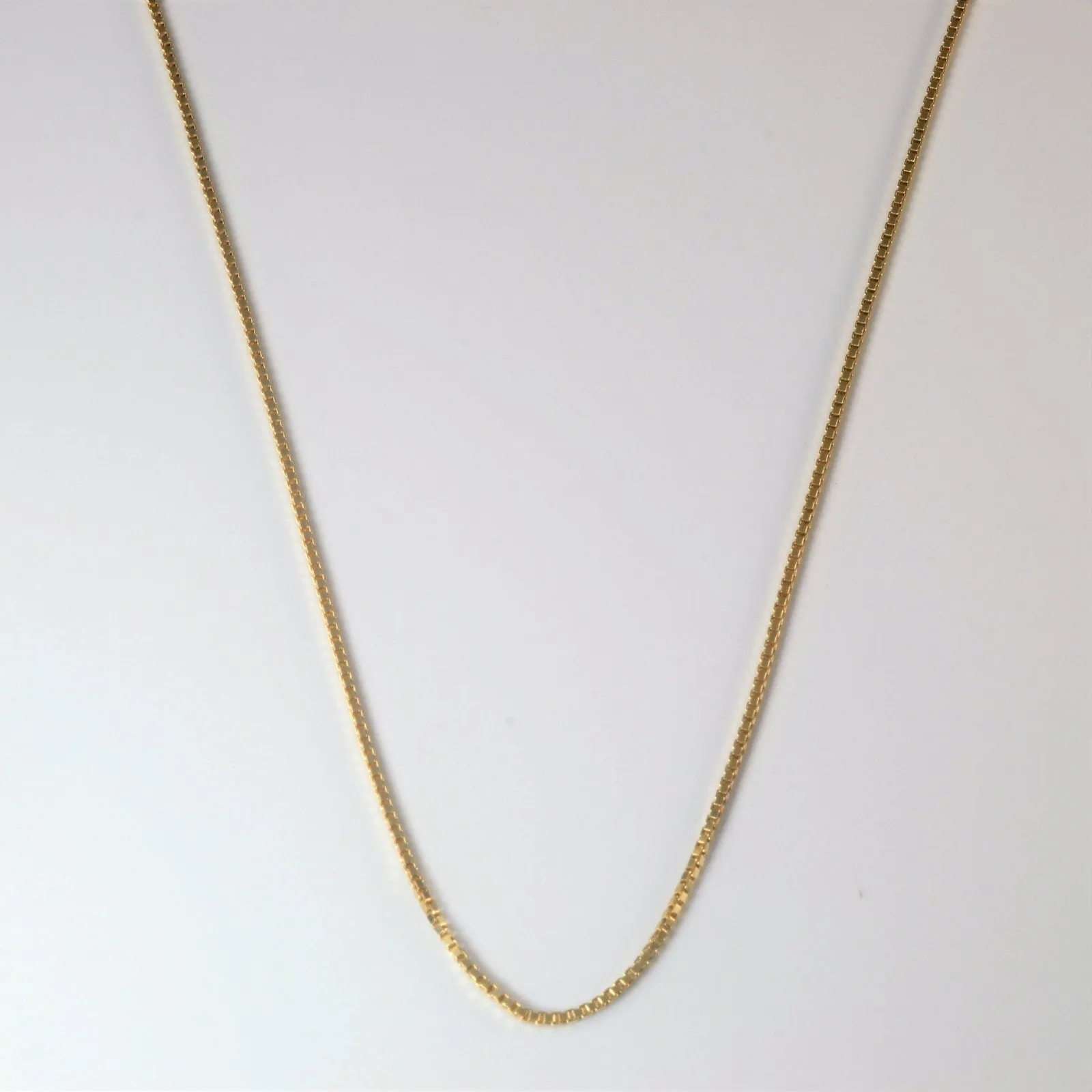 10k Yellow Gold Box Chain | 22" | Modern Shine Chic Shape