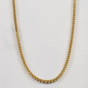 Mature Style 10k Yellow Gold Box Chain | 24" |