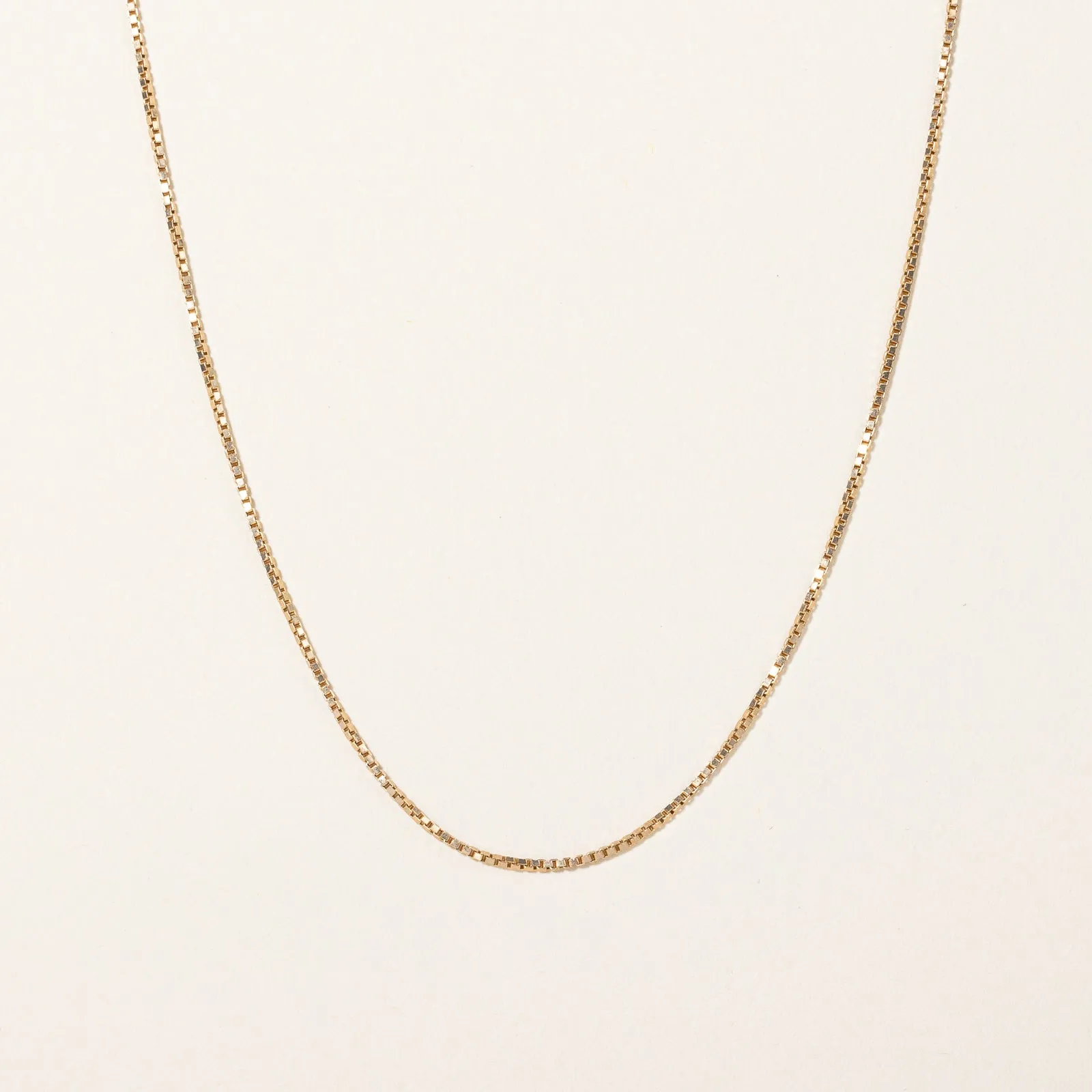 10k Yellow Gold Box Link Chain | 18" | Gold Accent Charming Craft