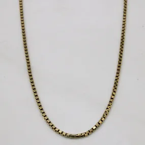 10k Yellow Gold Box Link Chain | 20" | Trendy Edge Colorful Glow