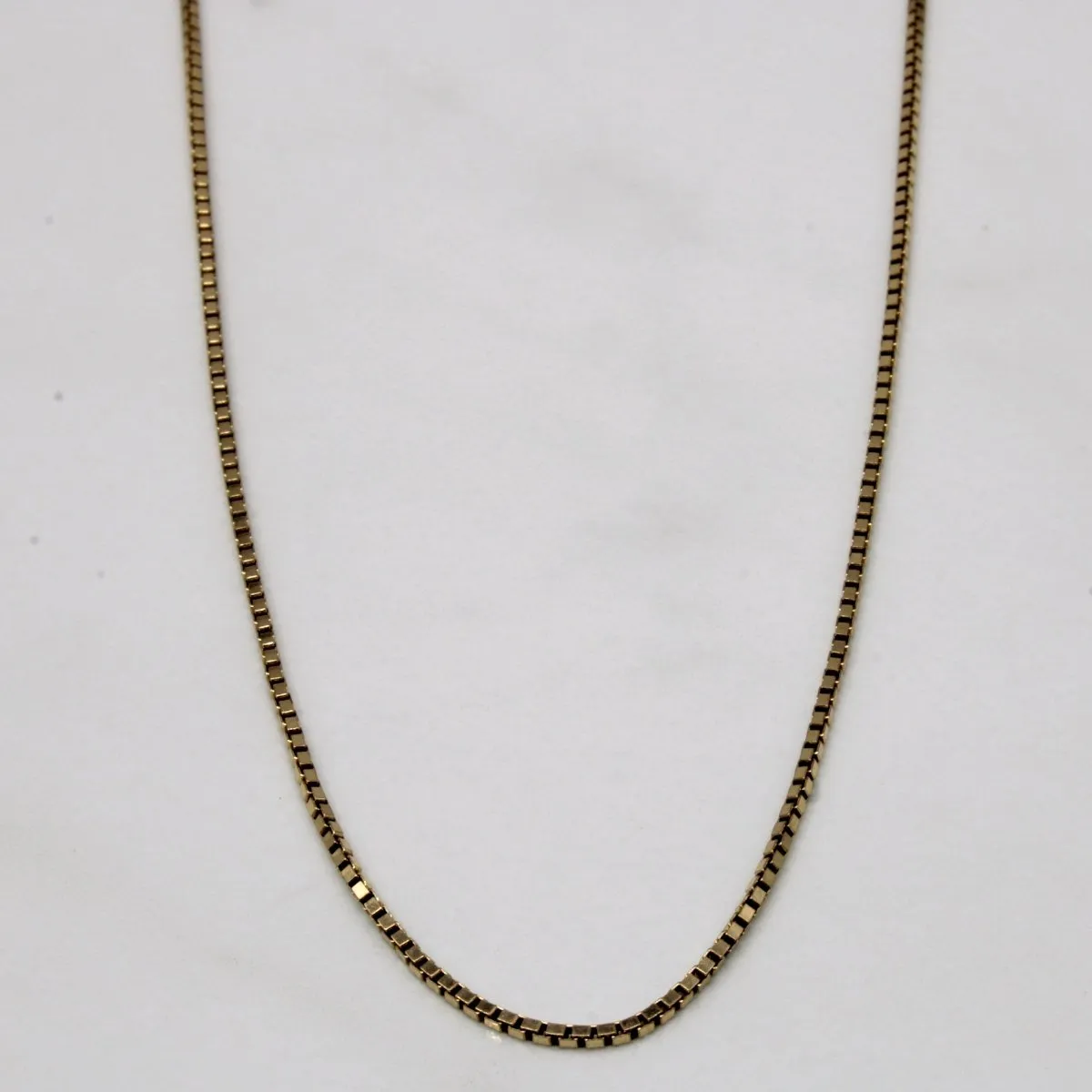 Dainty Finish 10k Yellow Gold Box Link Chain | 22" |