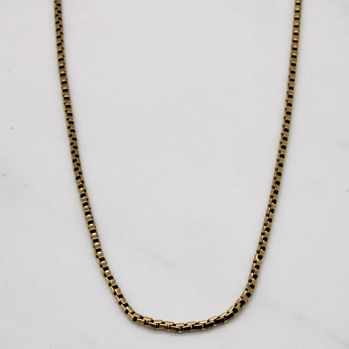 10k Yellow Gold Box Link Chain | 22" | Festive Accent Vibrant Glam