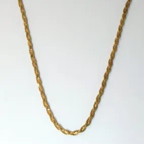 Fashion Treasures Chic Gifts 10k Yellow Gold Braided Chain | 15"|