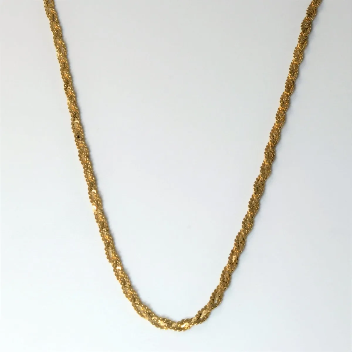 Fashion Treasures Chic Gifts 10k Yellow Gold Braided Chain | 15"|
