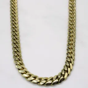 10k Yellow Gold Cuban Link Chain | 24" | Comfortable Fit Night Style