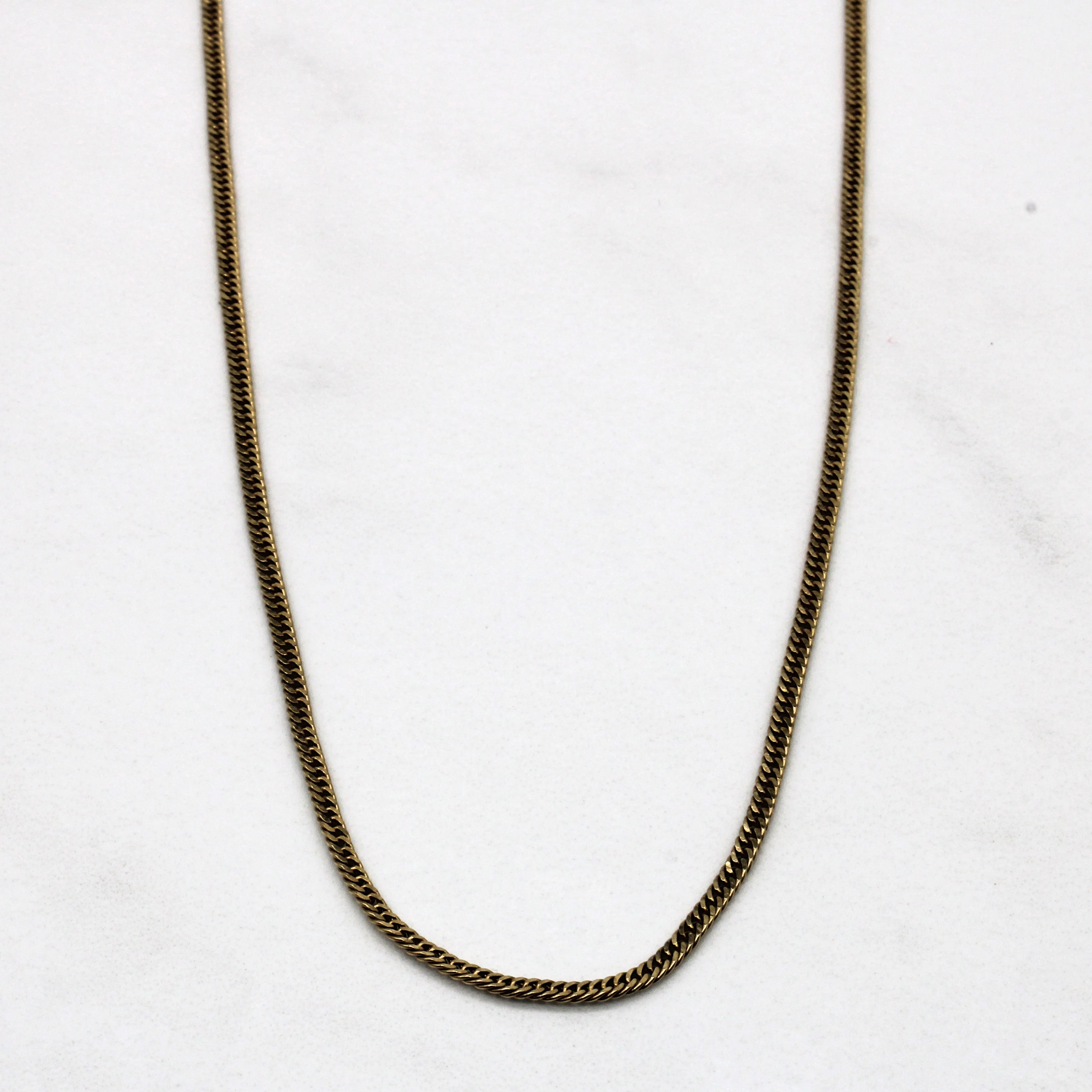 Simple Detail 10k Yellow Gold Curb Chain | 18" |