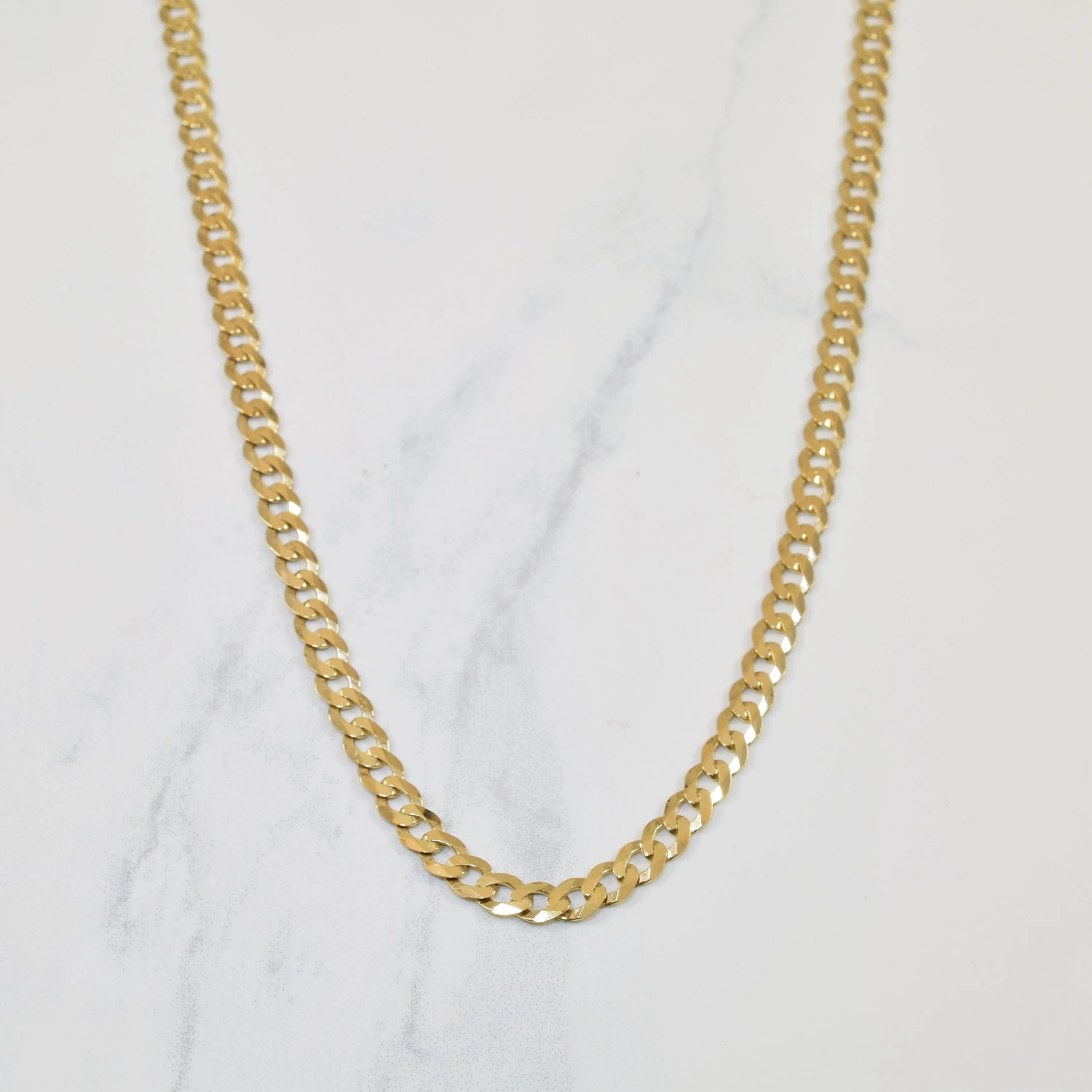 10k Yellow Gold Curb Chain | 20" | Camera Glow