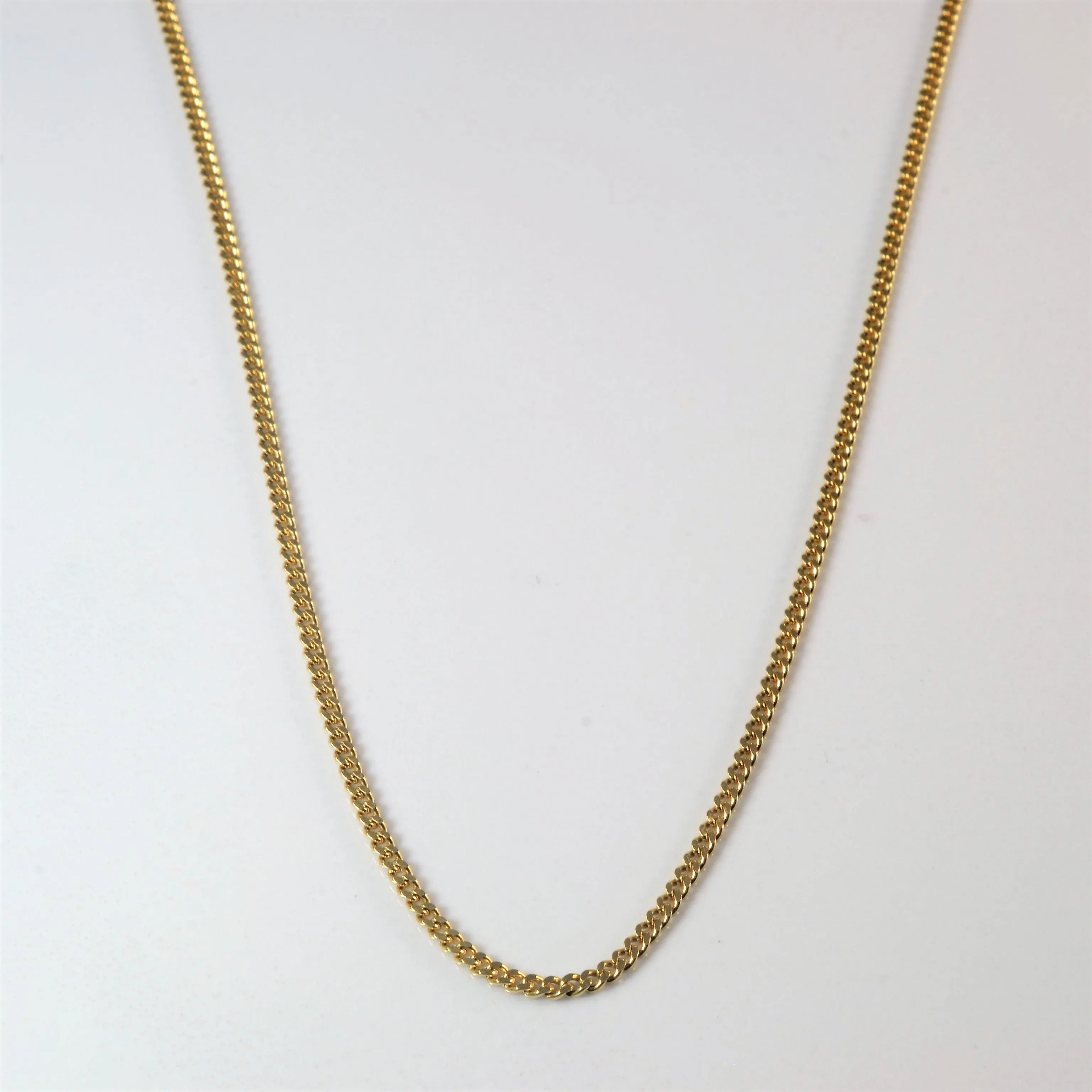 10k Yellow Gold Curb Chain | 20" | Chic Contour Glowing Detail