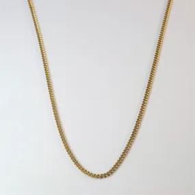 10k Yellow Gold Curb Chain | 20" | Chic Contour Glowing Detail