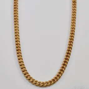 10k Yellow Gold Curb Chain | 24" | Chic Sparkle Glow Vibe