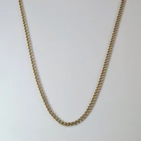 Simple Detail 10k Yellow Gold Curb Chain | 24" |