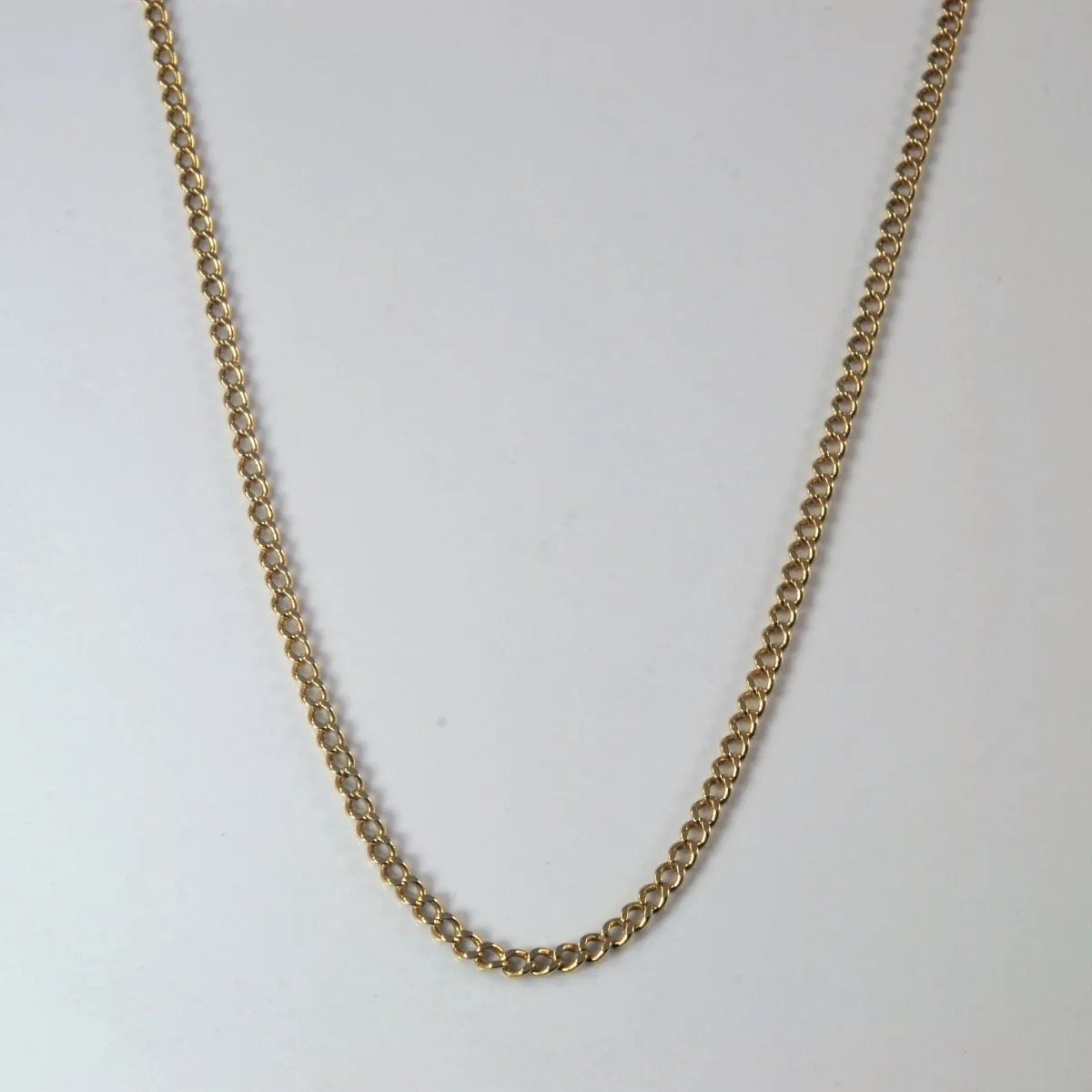 Simple Detail 10k Yellow Gold Curb Chain | 24" |