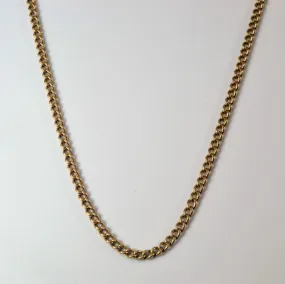 10k Yellow Gold Curb Chain | 24" | Polished Contour