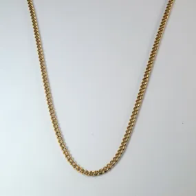 10k Yellow Gold Curb Chain | 24" | Distinct Piece Flawless Accent