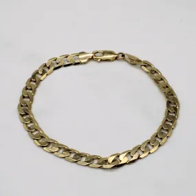 10k Yellow Gold Curb Link Bracelet | 8.5" | Vivid Sparkle Stylish Contour