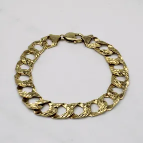 Custom Style 10k Yellow Gold Curb Link Bracelet | 8.5" |