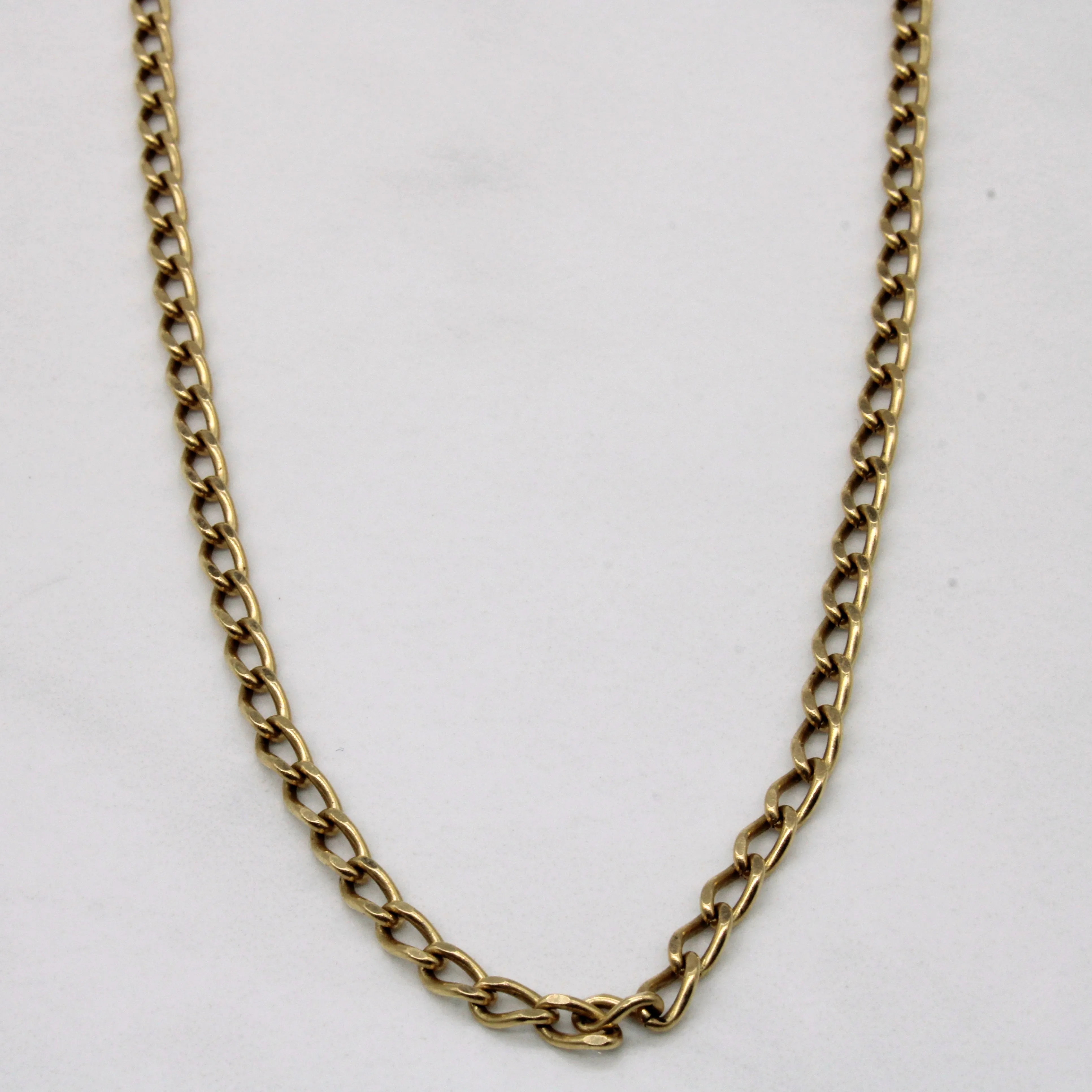 10k Yellow Gold Curb Link Chain | 18" | Gleam Accent